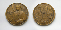 Жан Жак Руссо (1712-1778) - d68 мм бронза; d68 мм бронза посеребренная